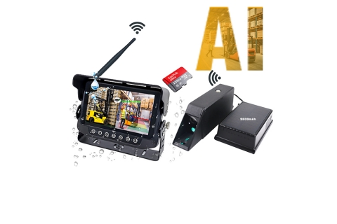 Vehicle 7 inch AHD wireless monitor with HD1080P wireless AI detection forklift camera